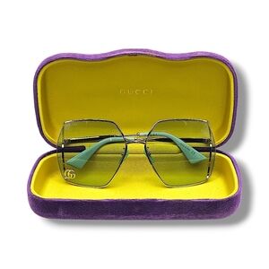 Gucci Square Sunglasses with Green Tint